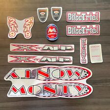 NOS Monty Trials Bike Bmx Frame Sticker Decal Kit 219 X Alp Stickers