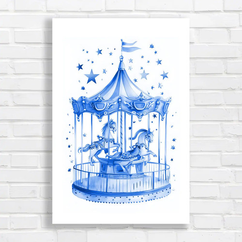 Enchanted carousel horse blue - enchanted,