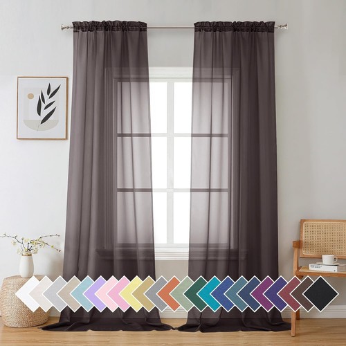 Sheer curtains inches long - sheer, 90