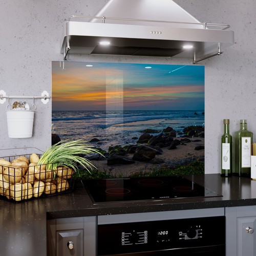 Glass splashback kitchen tile - splashback,