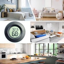 Digital LCD Indoor/Outdoor Round Thermometer Humidity Temperature❀ 9CA1