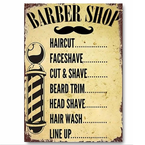 Barber shop price list write - barber,