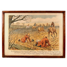 Hunting Scene Chromolithograph Print by GH Jalland Framed by Siddall No4