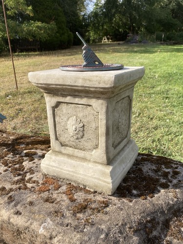 Small cast iron blue sundial - iron,
