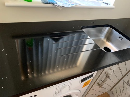 Black quartz kitchen - black,