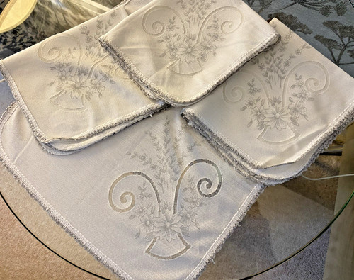 Four vintage white polyester - ,