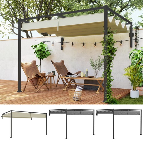 Pergola with retractable roof - with,