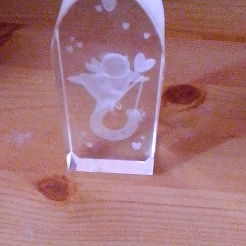 Clear glass paperweight - glass,