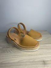 NWOB Lola De Menorca Avarca Women's 37 6.5-7 Tan Espadrille Wedge Sandals