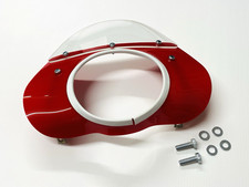 VESPA SS50 SS90 1965 TO 1971 RED WITH CLEAR TOP FLYSCREEN WITH FIXING MATERIALS