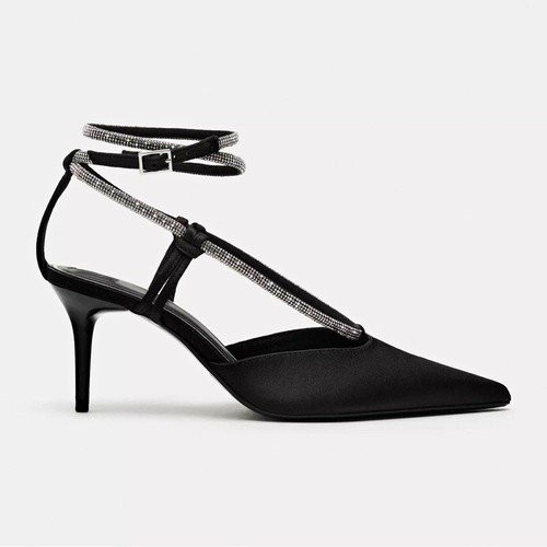 Zara black pointed toe high - zara,