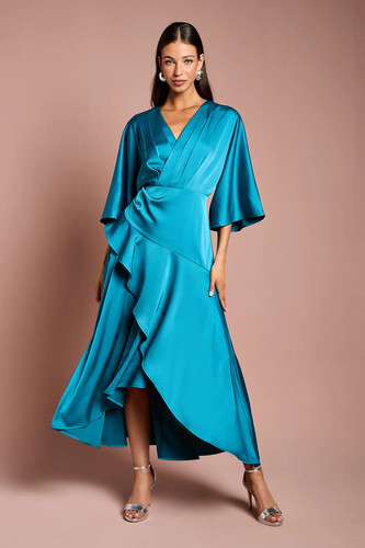 Coast teal midi dress womens - teal,