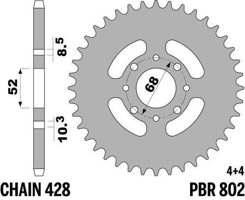 Pbr rear sprocket silver - pbr,