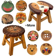 Child's Kids Children's Rustic handmade Wooden milking Stool