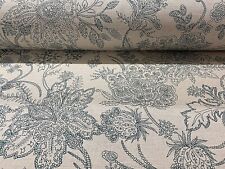 Fairfax Linen Fabric  Floral Toile  Green/beige Curtain Upholstery Blind