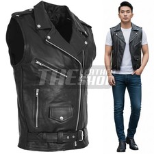 Men's Cowhide Leather Biker