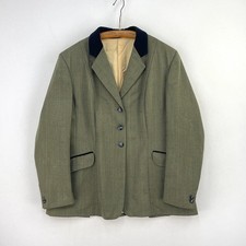 Alexander James Tweed Riding Jacket Womens UK 18 Green Keepers Wool Show Hacking