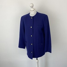 Avoca Wool Jacket Purple Ireland Sz 14 UK Ladies Coat Womens Irish Button Up