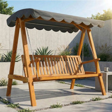 Wooden garden swing bench - garden,
