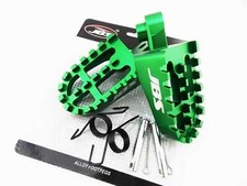 KAWASAKI KX60 88-02 JBS GREEN CNC BILLET ALLOY FOOT PEG SET PAIR FOOTPEGS REST
