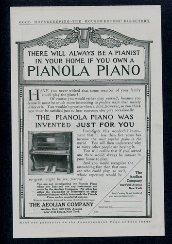 1908 aeolian pianola piano - piano, ad