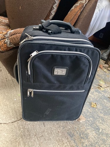 Black suitcase with - suitcase, wheels