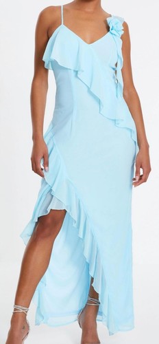 Quiz light blue chiffon frill - light,