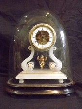 Antique Swinging Cherub Clock & Dome Working Order.