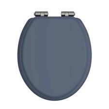 Heritage Maritime Blue Toilet Seat with Soft Close Brushed Nickel Hinges