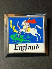 VINTAGE ENGLAND GREAT BRITAIN ST GEORGE DRAGON CAR BADGE EMBLEM