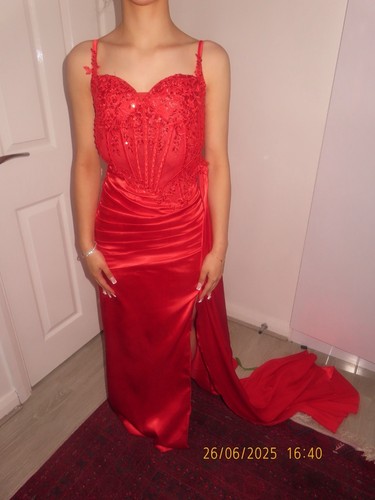 Red prom dress worn - red, xs