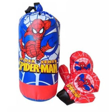 Kids Avengers Spiderman Punching Bag Boxing Gloves Toy Children Gift 3 Pcs Set