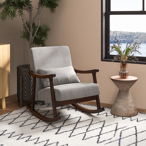 Rocker armchair rubber wood - rubber,