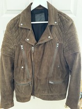 mens pre owned large all saints leather jacket