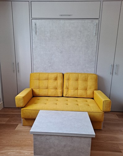 Wall bed with sofa and - bed, lift