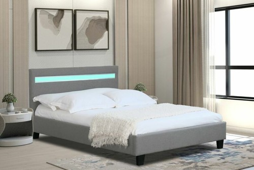 Fabric modern bed frame - modern, with