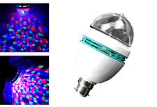 LED Multi Coloured Rotating Disco Light Bulb Projector  Bayonet Party Lamp KTV