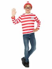 Where's Wally Kit Red & White Top Hat & Glasses Kids Boys Fancy Dress Book Day