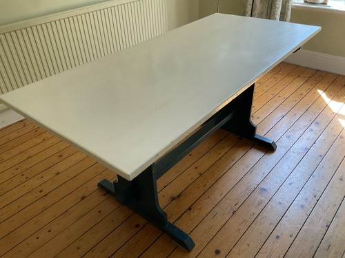 Painted pine refectory - painted,