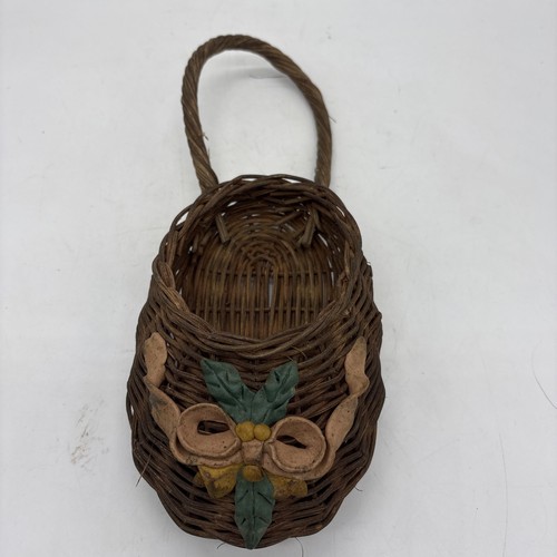 Wicker woven basket wall - basket,