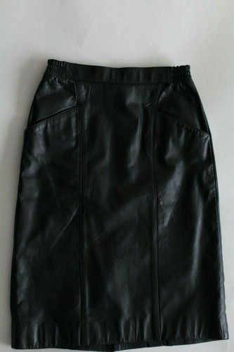 Genuine black leather pencil - leather,