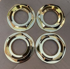 SET OF 4 16” 17” BBS RS GOLD PLASTIC HEX NUTS SUPER RS2 RC 041 CHROME 3 PRONG
