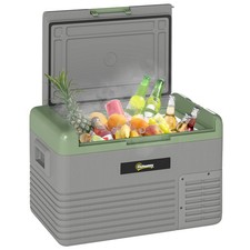 Outsunny 30L Car Refrigerator 12V Portable Freezer for Camping, Light Green