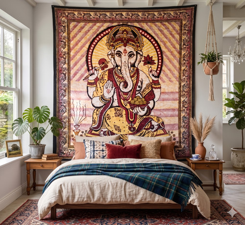Large ganesha tapestry wall - large,
