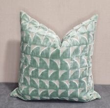 Designers Guild Marquise Duck Egg & Omega Velvet Cushion Cover 45x45 cm