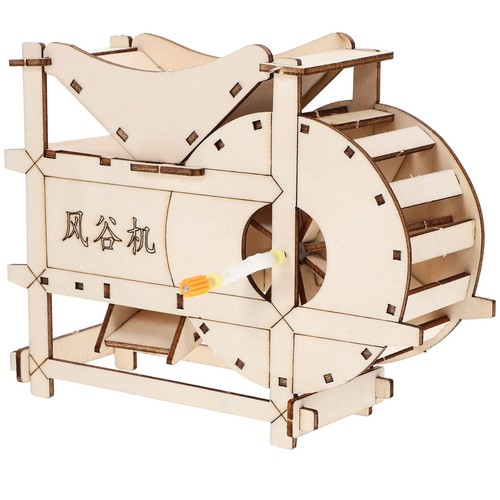 Wooden hand crank threshing - hand,