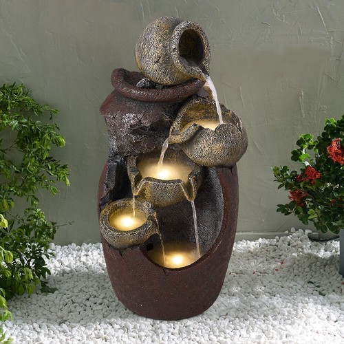 Outdoor water fountain with - water,