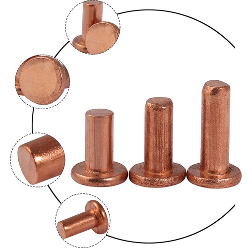 Solid brass rivets - flat, head