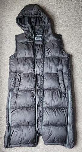 Zara black long hooded puffer - hooded,