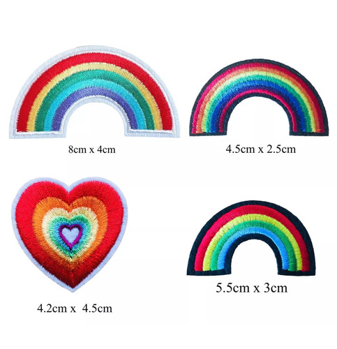 Rainbow love heart - heart, iron-on